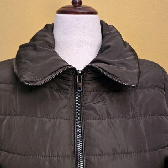 A&I Womens‎ Lightweight Utility Jacket Olive Green Puffer Womens Medium Full Zip - Picture 3 of 8